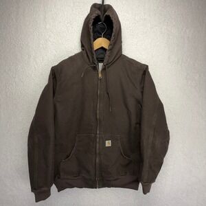 Carhartt Sandstone Active Jacket Quilt Lined Womens Medium WJ130 DKB Dark Brown